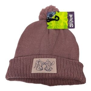Disney Beanie Hat‎ OSFM Pink Knit Pom Pom Adult One Size Fits Most
